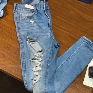Aeropostale Light Blue Distressed Skinny Jeans